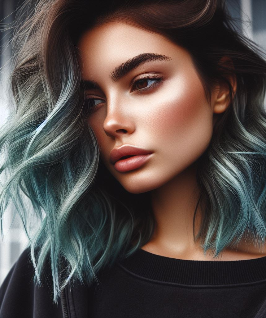 Hair Color Trends: Brassy Brunettes Beware! Cool Tones are Here | Pocoko “Aqua Breeze Elegance”: This trend isn’t just about color—it’s an attitude. Aqua meets sophistication in this chic blend. It’s the kind of hair that turns heads at beachside cafes and sunset soirées.
