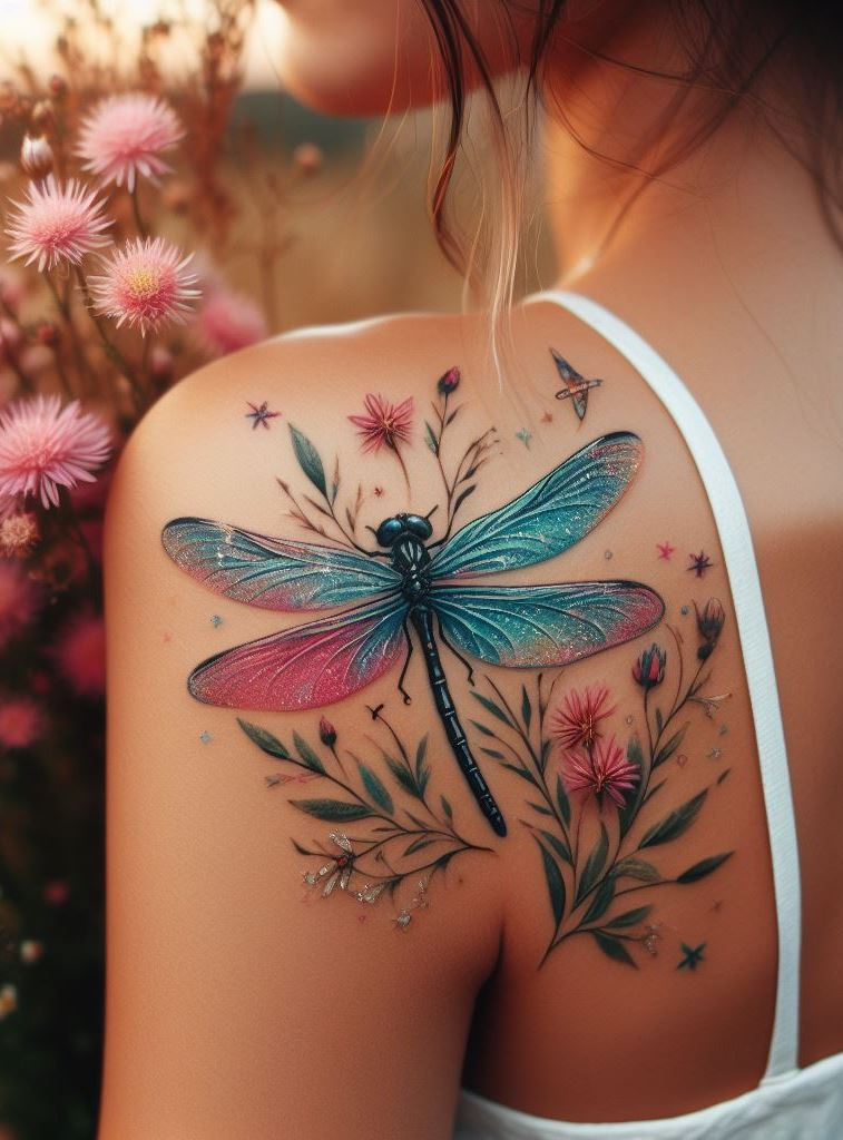 Shoulder and Back Tattoos: Mastering the Art of Placement | Pocoko Embrace the beauty of change with dragonfly tattoos on your shoulder and back. Each fluttering wing and delicate detail is a reminder of your incredible journey and boundless potential.