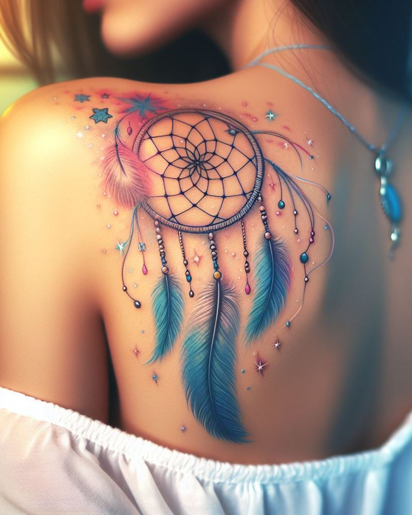Shoulder and Back Tattoos: Mastering the Art of Placement | Pocoko Carry a piece of dream magic with you with dreamcatcher tattoos on your shoulder and back. These intricate designs filter out the bad and let the good dreams shine.