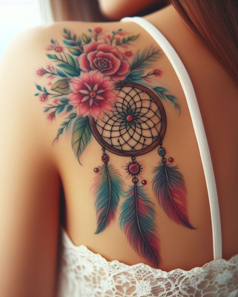 Shoulder and Back Tattoos: Mastering the Art of Placement | Pocoko Guard your dreams and showcase your style with dreamcatcher inspired shoulder and back tattoos. Perfect for those who believe in the magic of a good night’s sleep.