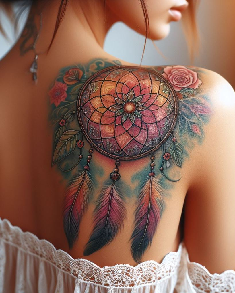 Shoulder and Back Tattoos: Mastering the Art of Placement | Pocoko Turn your back into a canvas of protection and beauty with dreamcatcher tattoos. Perfect for dreamers, these designs keep your dreams close and the nightmares far away.