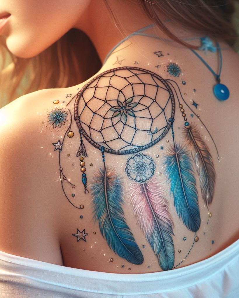 Shoulder and Back Tattoos: Mastering the Art of Placement | Pocoko Embrace the power of dreams with dreamcatcher tattoos on your shoulder and back. These enchanting designs weave a web of protection and beauty that you'll love to show off.
