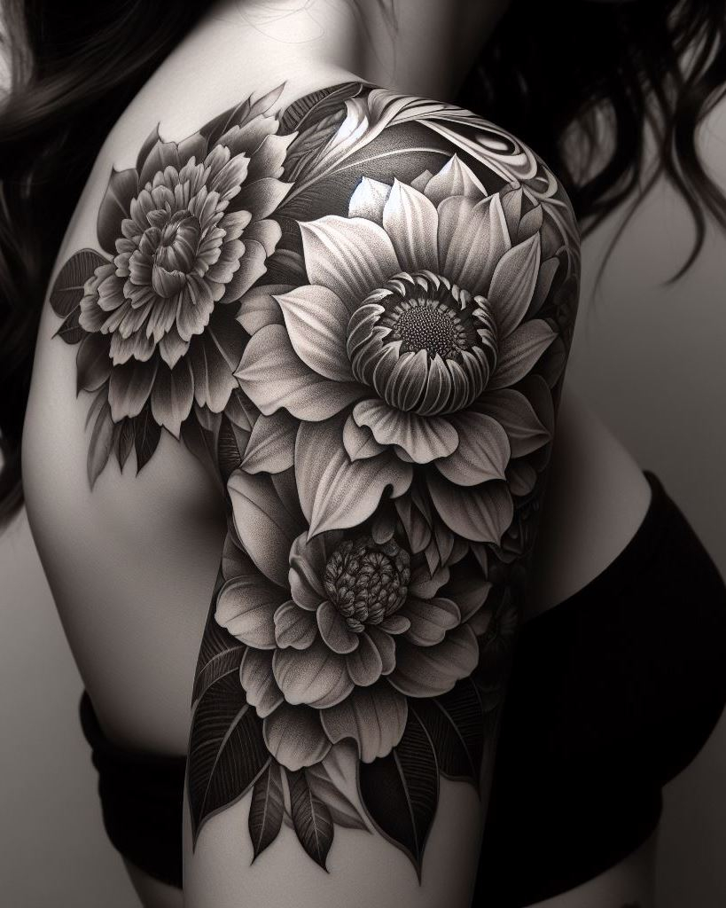 Shoulder and Back Tattoos: Mastering the Art of Placement | Pocoko Celebrate the grace of nature with fern and flowers tattoos on your shoulder and back. These intricate designs create a lush, floral tapestry on your skin.