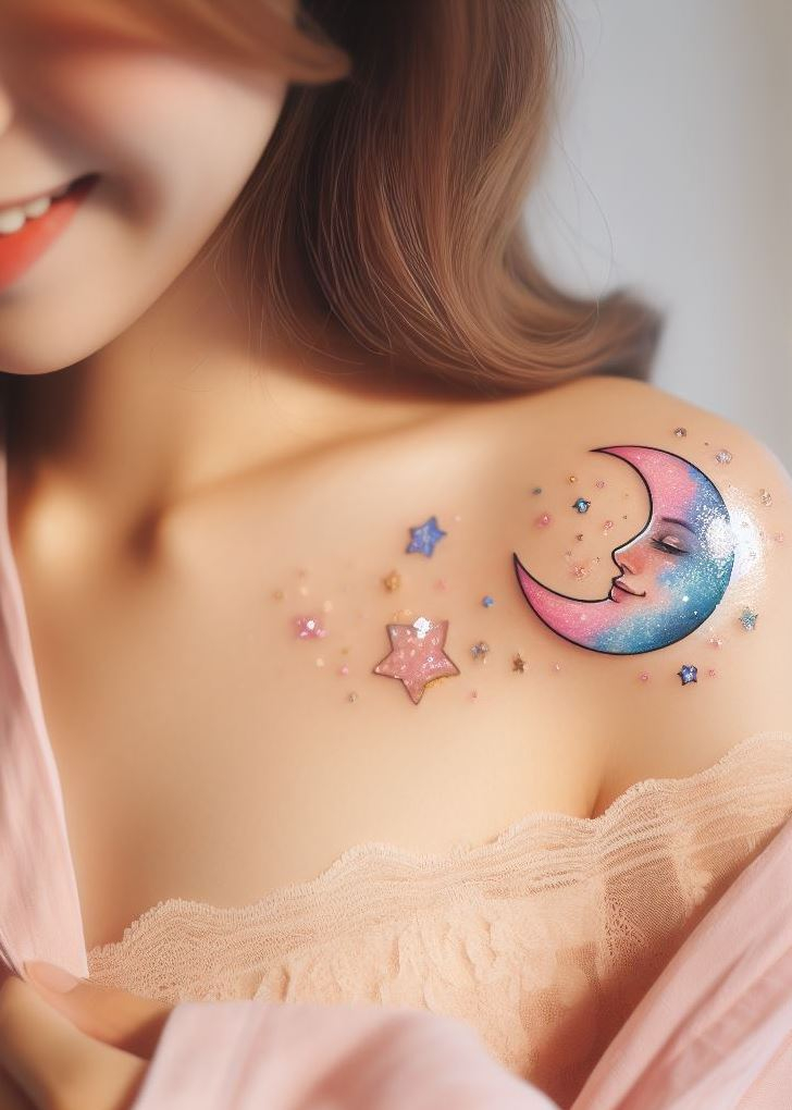 Fairy folklore under moonlight: Her smile brighter than a full moon.