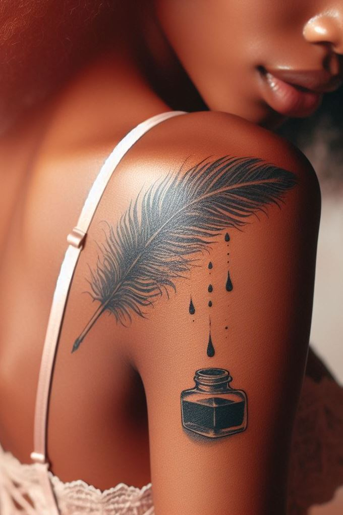 Tattoo idea: A fairy balancing an ink bottle on her fingertip. Because magic defies gravity.