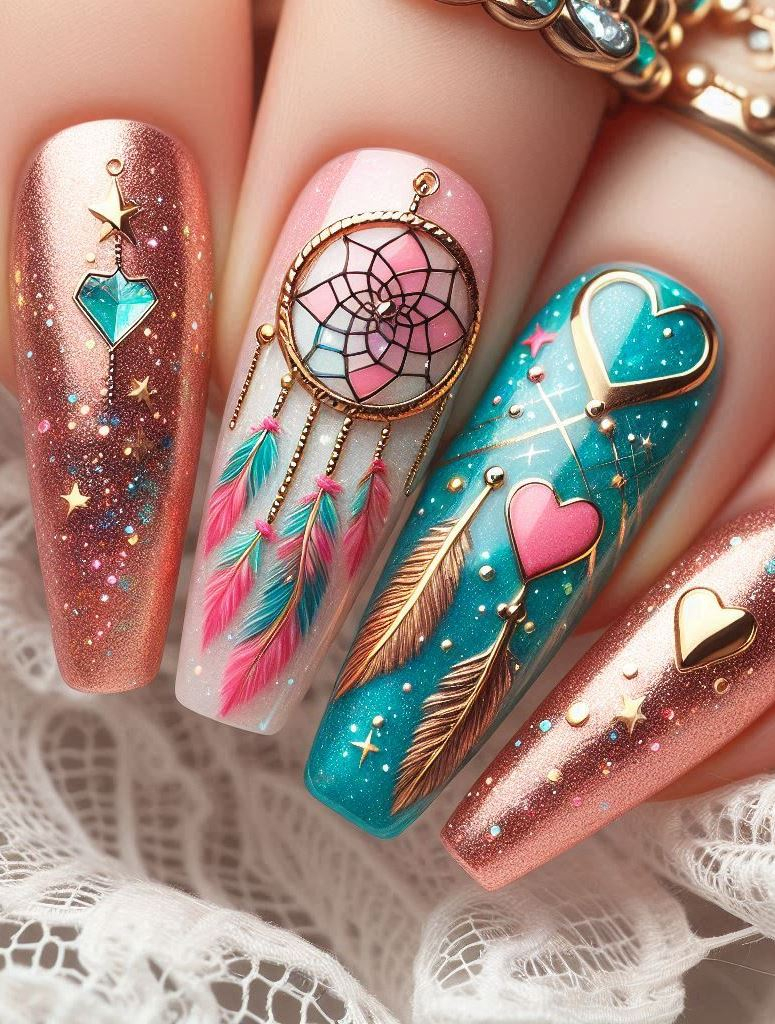 Feeling dreamy? These aquamarine claws adorned with crystals capture the essence of a serene ocean. Dive into elegance!