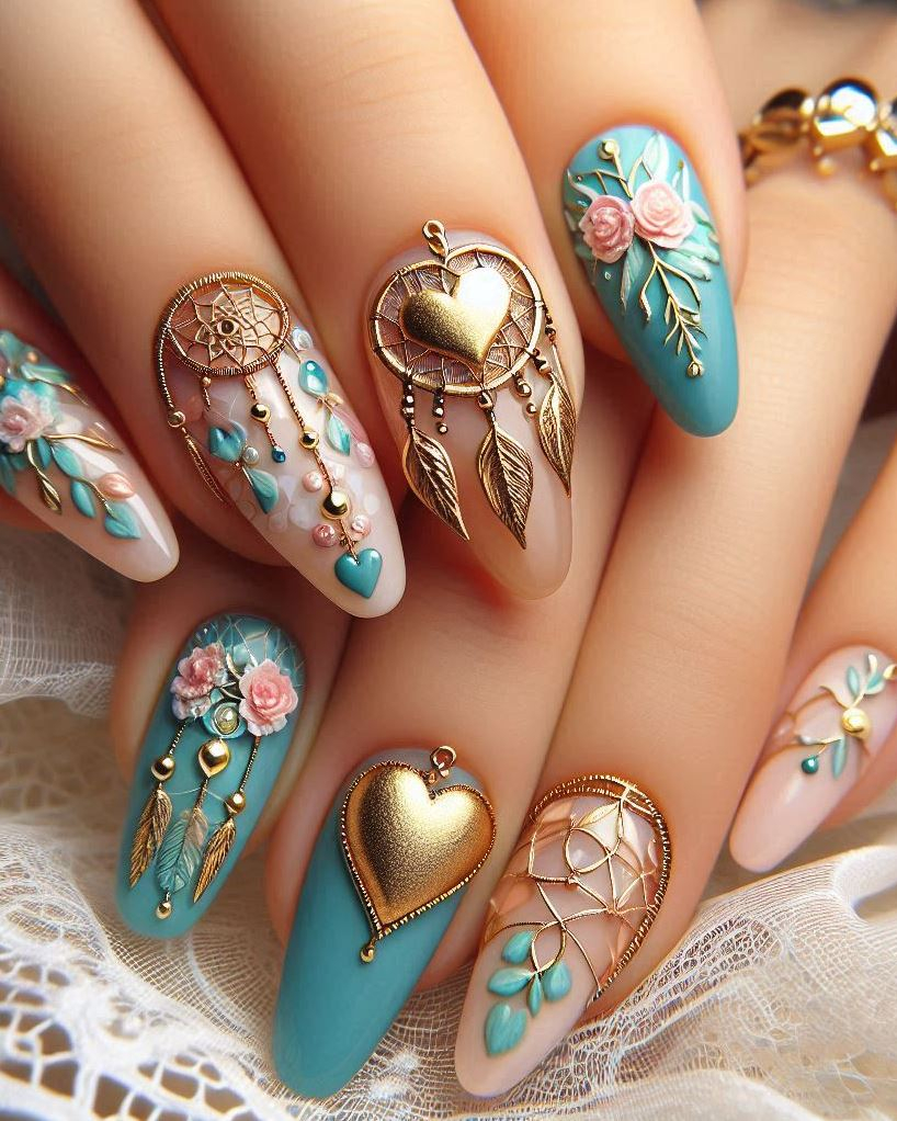 Short nails? No problem! These dreamcatcher stickers are perfect for petite manicures.