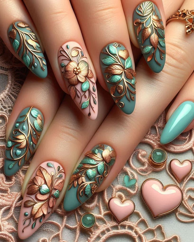 🌼 Sunflower Chic: Bright and sunny, just like your smile. These sunflower-inspired nails radiate positivity.