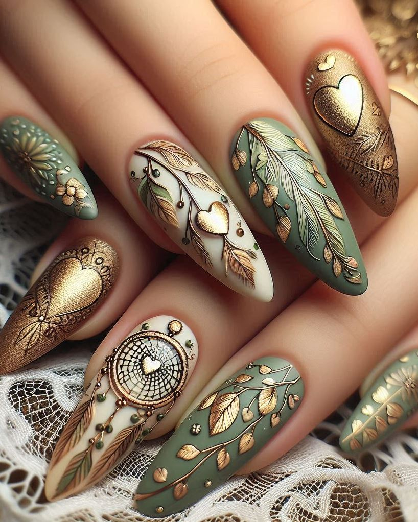 Petal Passion: Mix and match pastel shades with heart motifs. Your nails will be the sweetest bouquet in town.