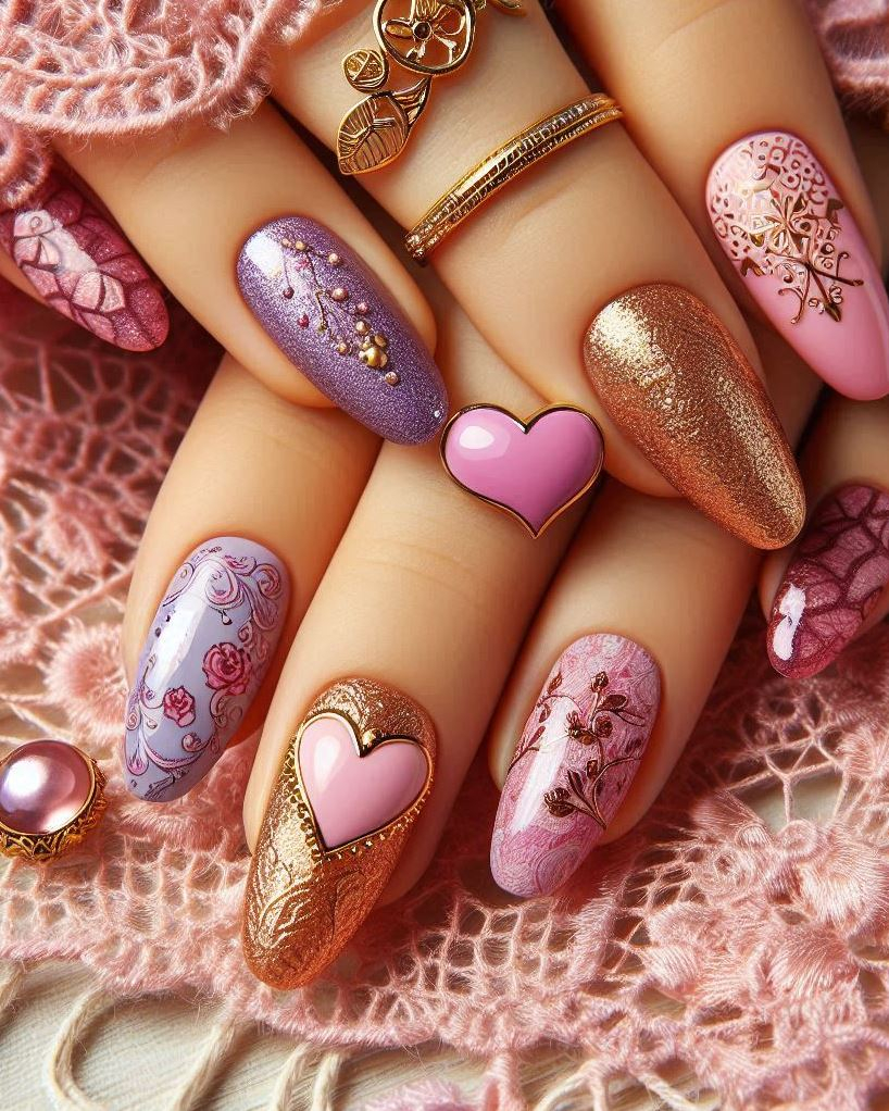 Sunset Serenade: Capture the colors of a romantic sunset with gradient pink and purple nails.