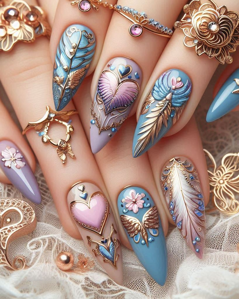 Enchanted Twilight: Gradient nails that transition from royal blue to violet. Like the sky at dusk.