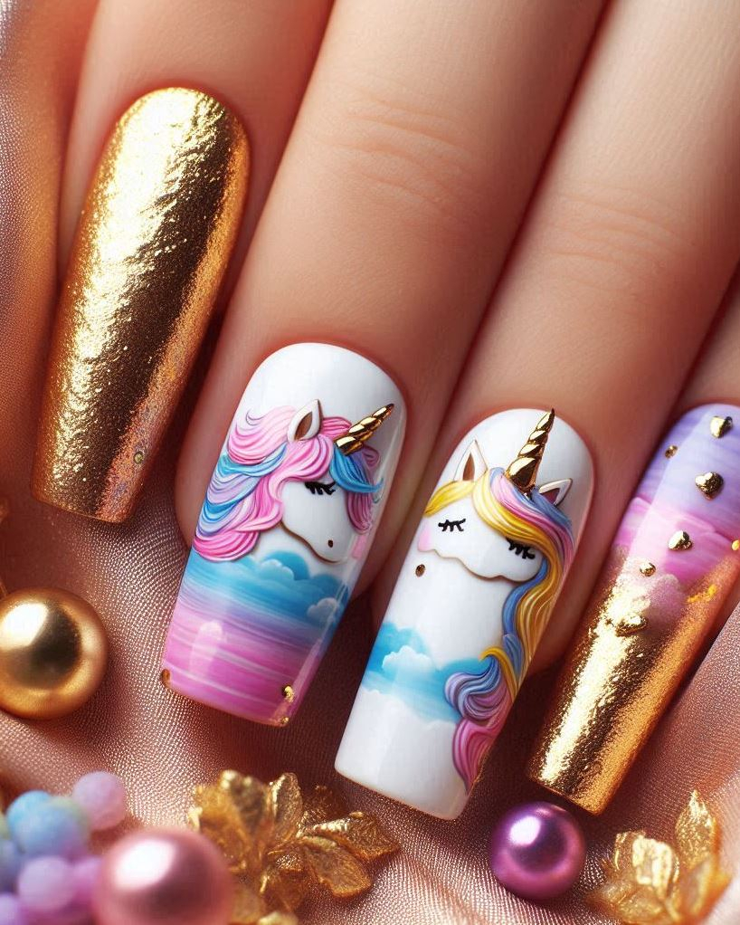 Ready to dazzle? These unicorn nail art ideas are pure magic! Get ready to flaunt sparkly, stunning nails that are sure to be the talk of the town. Unicorns aren't just a myth—they're your next manicure!