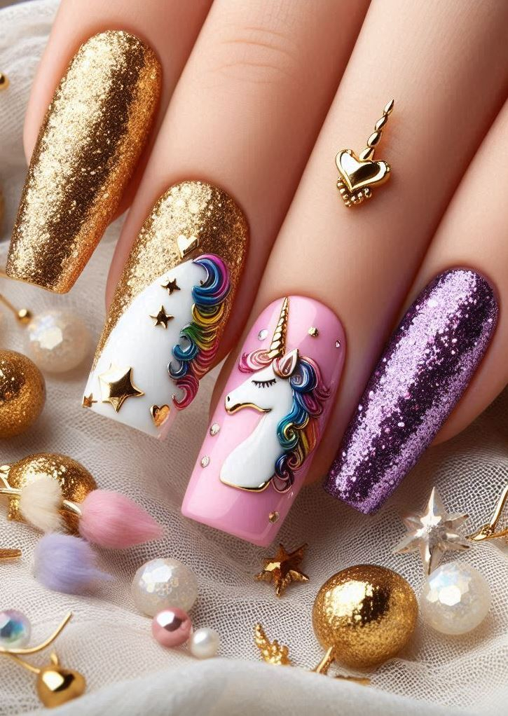 Nail your next look with unicorn nail art ideas that are all about the sparkle. Stunning and sure to turn heads, these designs will make you believe in magic at your fingertips.