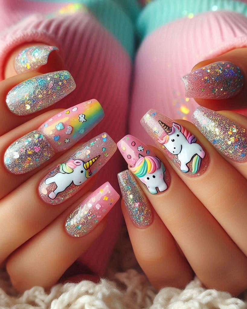 Elevate your nail game with unicorn nail art ideas that combine sparkle and stunning designs. These head-turning manicures are perfect for adding a touch of magic to your style.