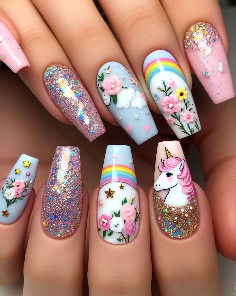 Looking for nail art that’s both enchanting and eye-catching? These unicorn nail art ideas are your ticket to sparkly, stunning nails that turn heads. Unleash your inner unicorn with every flick of your fingers!