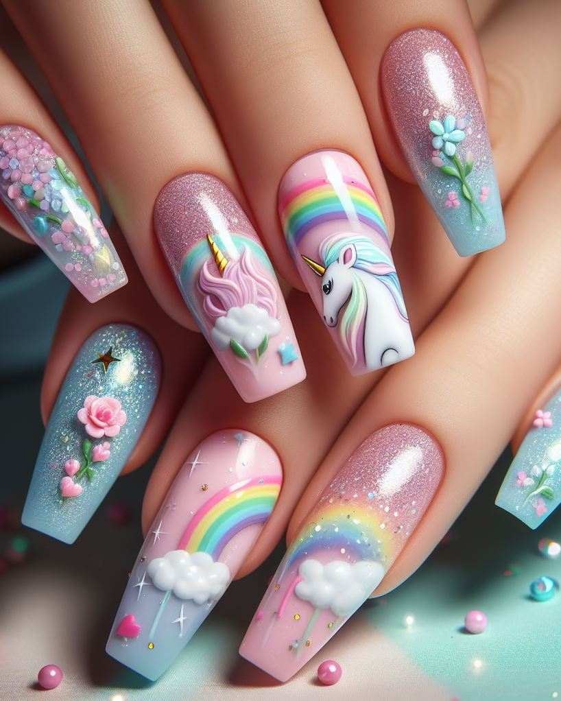 Add a sprinkle of magic to your manicure with unicorn nail art ideas that shine bright. Perfect for anyone wanting to stand out with sparkly, stunning nails that are sure to impress.