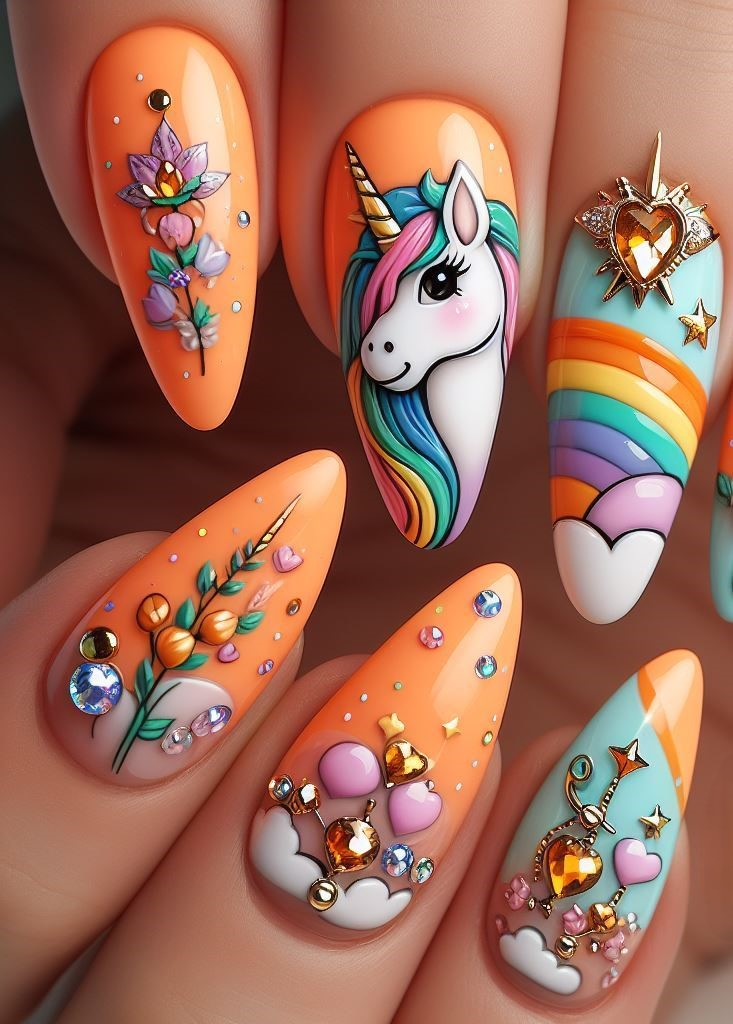 Want nails that truly stand out? These unicorn nail art ideas will have your fingers sparkling and stunning in no time. Turn heads and spread a little magic with every gesture!