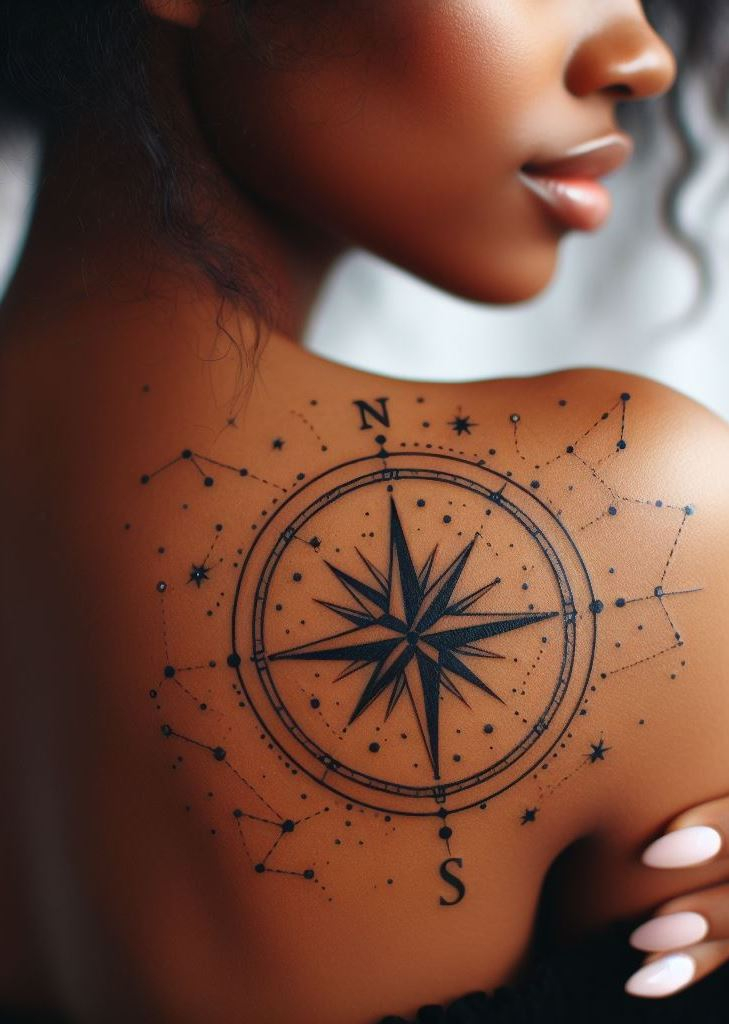 Shoulder and Back Tattoos: Mastering the Art of Placement | Pocoko Chart your course with compass inspired tattoos on your shoulder and back. These elegant designs capture the spirit of exploration and the thrill of discovering new paths.