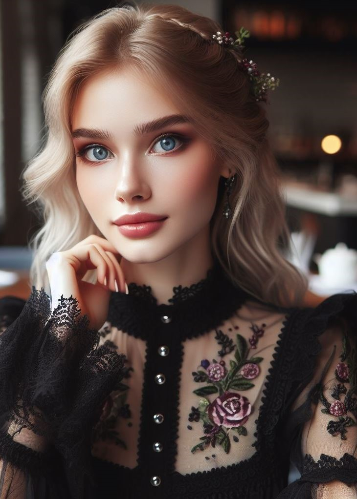 Gothic Makeup with Unexpected Accents: Don't be afraid to add a touch of unexpected glamour! Use a hint of emerald green or a touch of silver shimmer on your eyes alongside your gothic makeup for a unique and captivating look.