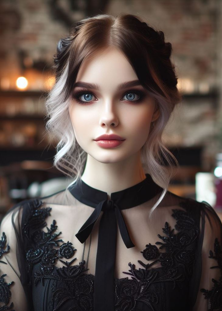 Moonlight Glow: Ethereal Beauty in Gothic Makeup: Capture the ethereal beauty of the night with your gothic makeup. Use a cool-toned foundation and a touch of silver or white shimmer on your eyelids and cheekbones to create a hauntingly luminous look.