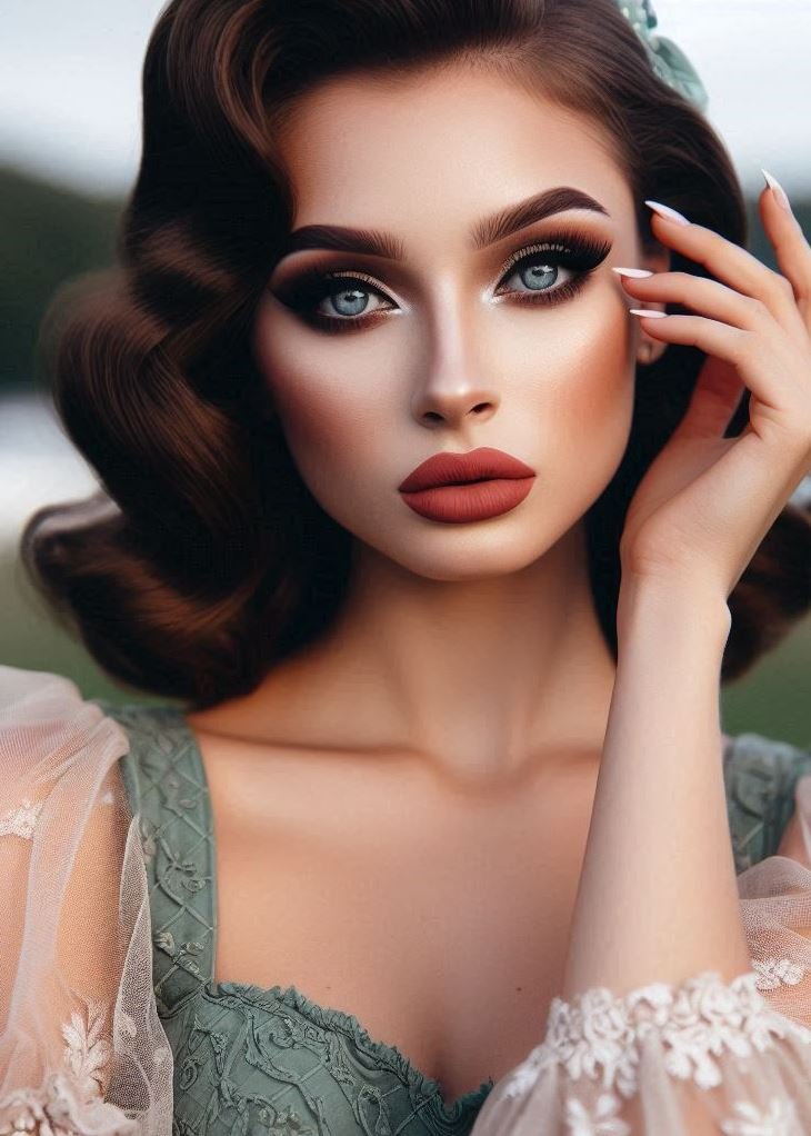 Get Daring with a Two-Toned Retro Lip: Make a statement with a two-toned retro lip. Think bold and contrasting colors like a dark red outlined with a lighter shade for a unique and eye-catching look.