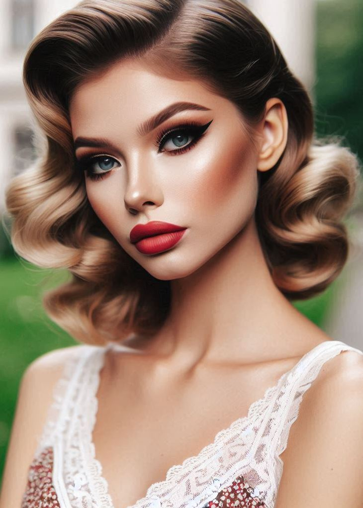 Embrace the Twiggy Era with a Twiggy-Inspired Retro Look: Channel the iconic mod look of Twiggy with a retro makeup look. Think heavy mascara on the top lashes only, false bottom lashes for a wide-eyed effect, and a nude lip for a doe-eyed and innocent look.