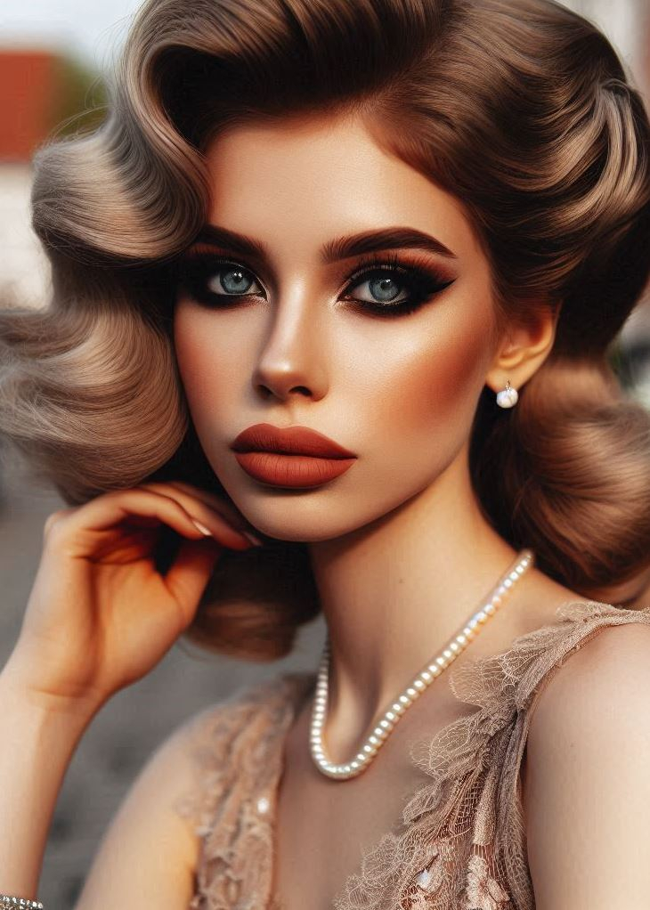 Get Glowing with a Sun-Kissed Retro Look: Capture the carefree spirit of the 70s with a sun-kissed retro makeup look. Think bronzed cheeks, a touch of coral blush, and a glossy peach lip for a healthy and radiant glow.