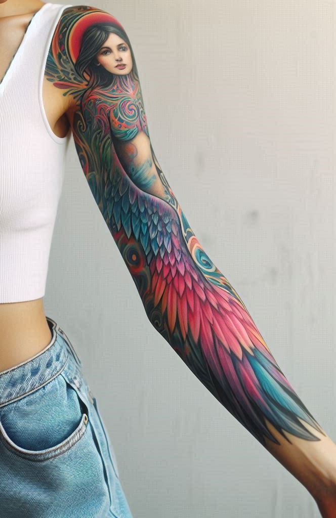 Embrace your inner angel with beautiful wings tattoos. Perfect for women who want to add a divine touch to their ink!