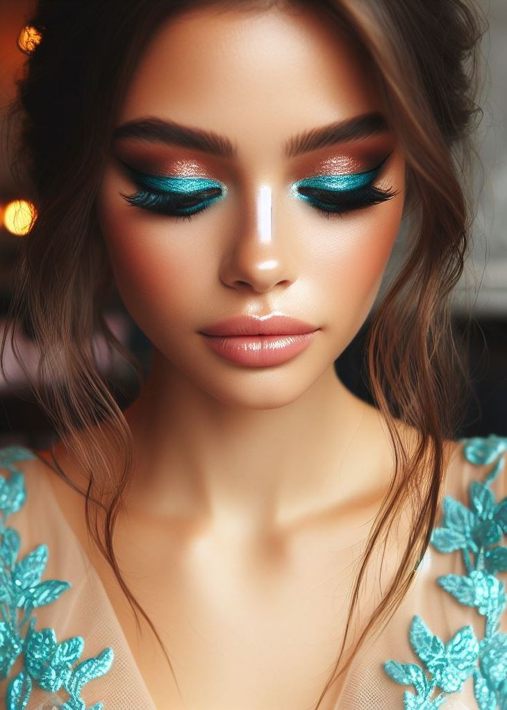 Aquamarine And Brown Eyeshadow: A Surprisingly Easy Smokey Eye | Pocoko Aquamarine liner flicked out like a sirenβs tail, surrounded by warm chestnut tones. Youβre the enchantress! π§ββοΈπ₯