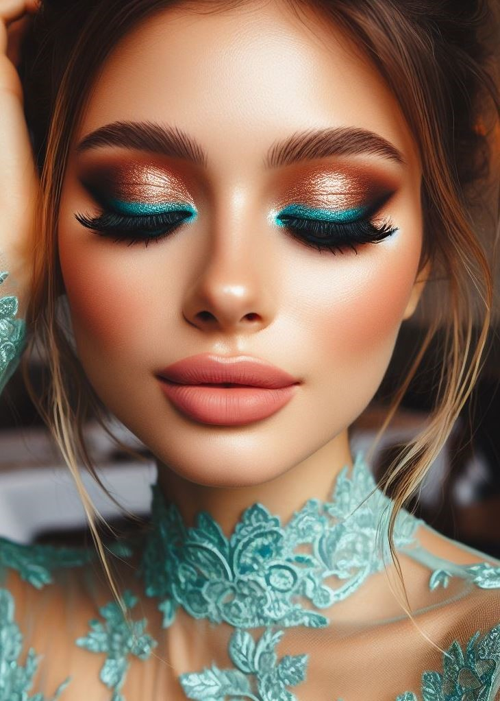 Aquamarine And Brown Eyeshadow: A Surprisingly Easy Smokey Eye | Pocoko Aquamarine waterline paired with a rich espresso smoky eye. Itβs like coffee by the sea! βπ