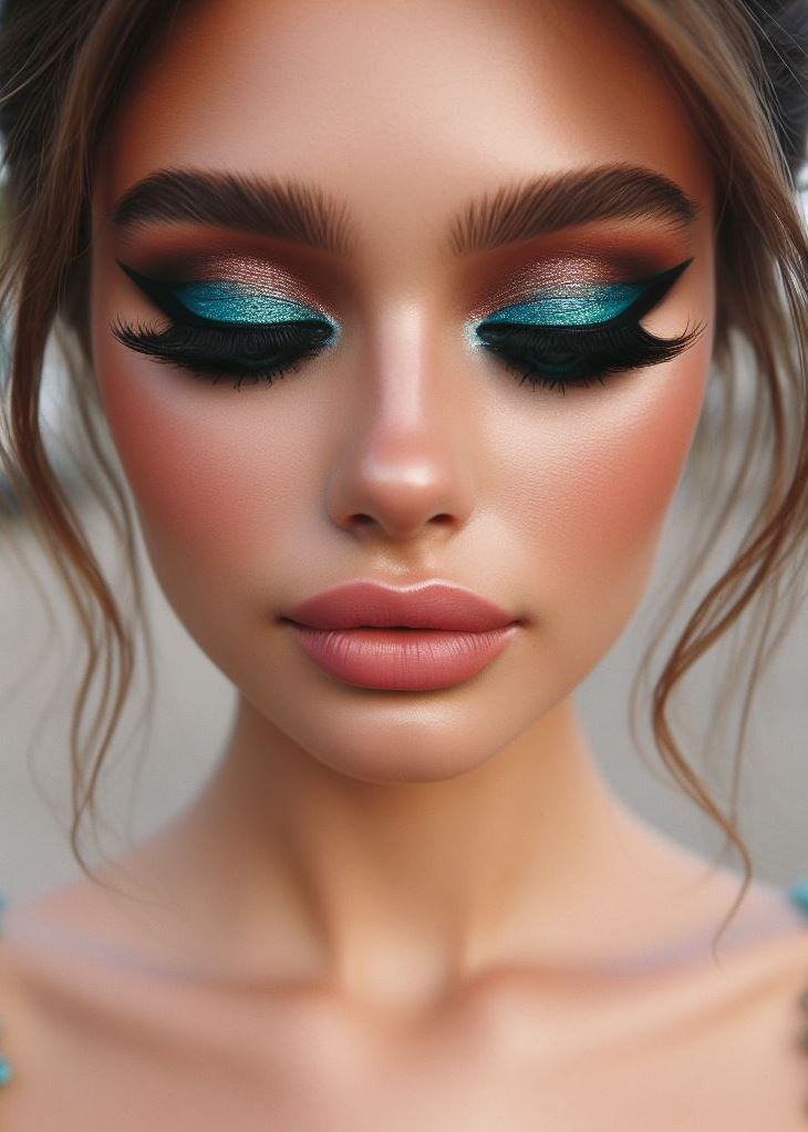 Aquamarine And Brown Eyeshadow: A Surprisingly Easy Smokey Eye | Pocoko Aquamarine liner with a caramel twist β because lifeβs too short for basic eyeshadow. Be bold! ππ―