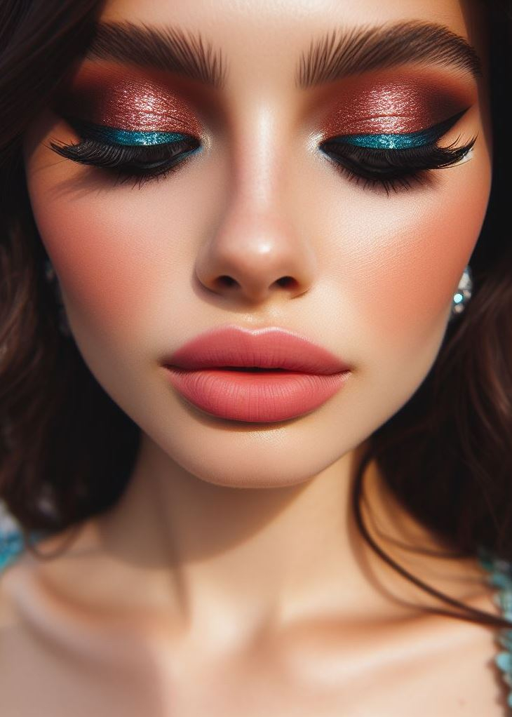 Aquamarine And Brown Eyeshadow: A Surprisingly Easy Smokey Eye | Pocoko Blend aquamarine and caramel for a beachy glow. Sun-kissed vibes, even when itβs cloudy! βοΈπ