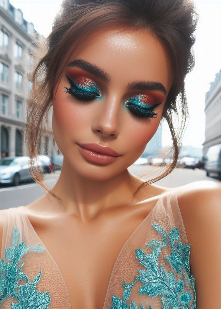Aquamarine And Brown Eyeshadow: A Surprisingly Easy Smokey Eye | Pocoko Aquamarine shimmer on the inner corners, paired with a warm cinnamon crease. Spice up your gaze! π₯π