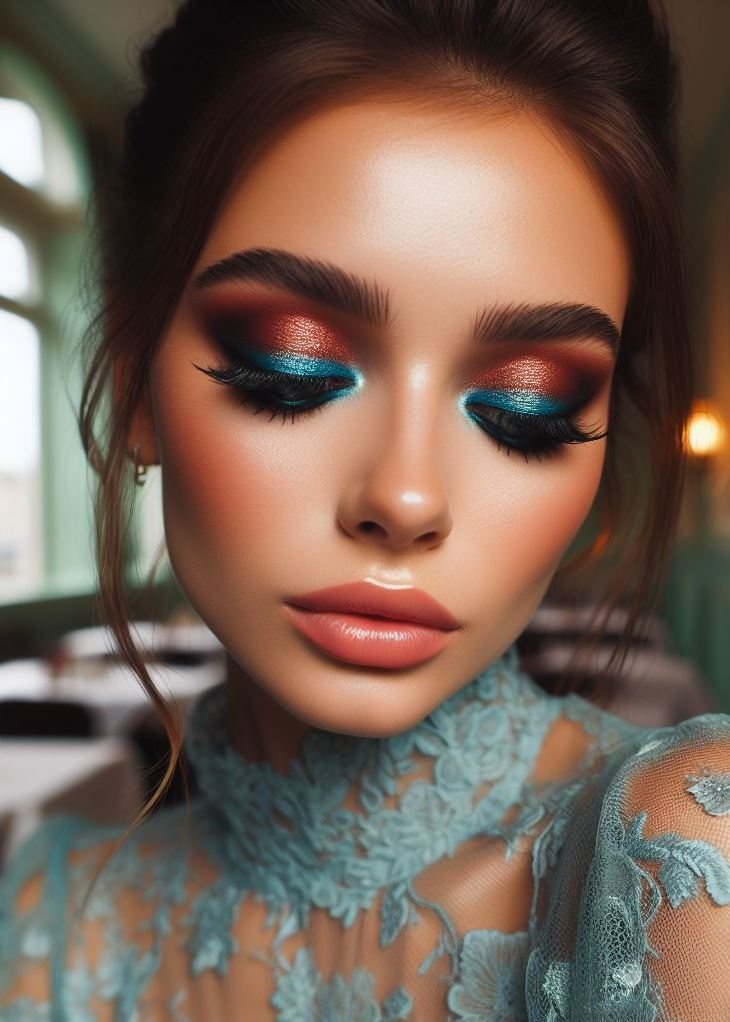 Aquamarine And Brown Eyeshadow: A Surprisingly Easy Smokey Eye | Pocoko Aquamarine liner with a caramel twist β because lifeβs too short for basic eyeshadow. Be bold! ππ―