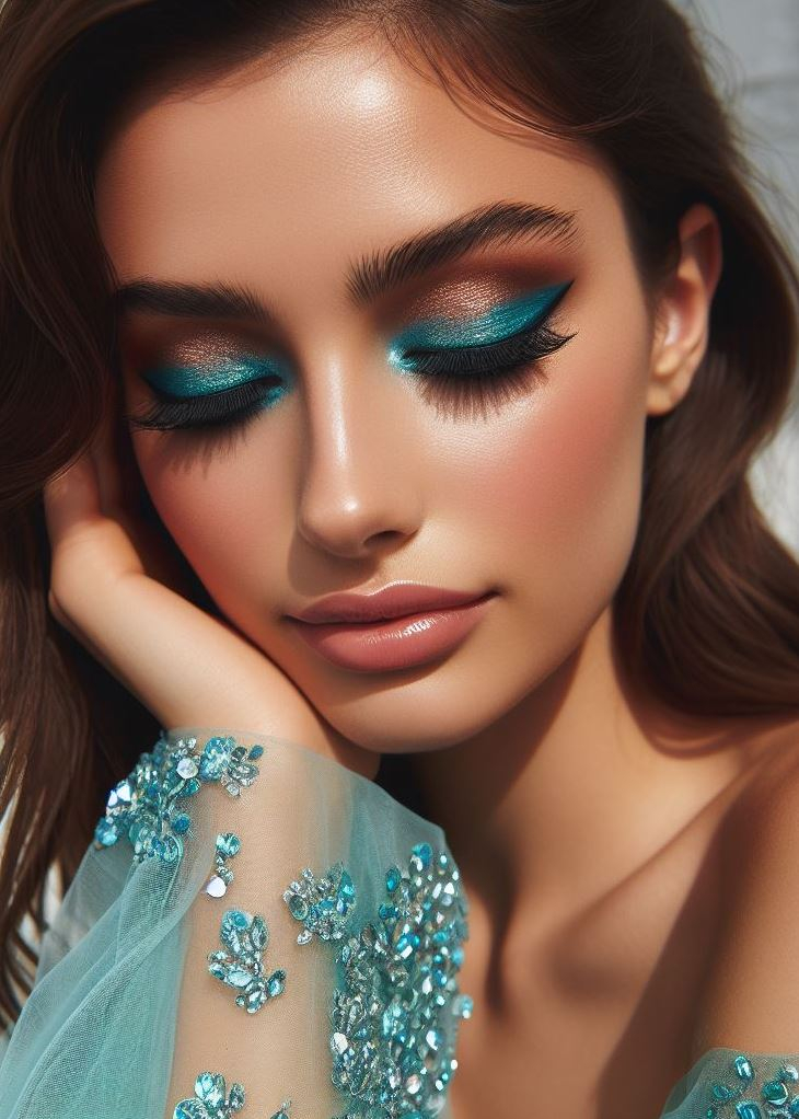 Aquamarine And Brown Eyeshadow: A Surprisingly Easy Smokey Eye | Pocoko Channel mermaid vibes with a blend of aquamarine shimmer and rich chocolate brown. Perfect for those who believe in magic! β¨π§ββοΈ