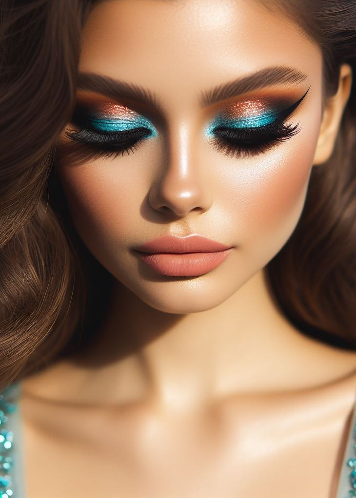 Aquamarine And Brown Eyeshadow: A Surprisingly Easy Smokey Eye | Pocoko When aquamarine meets mocha, itβs a match made in eyeshadow heaven. Dive into this sea-inspired look and make waves! ππ«