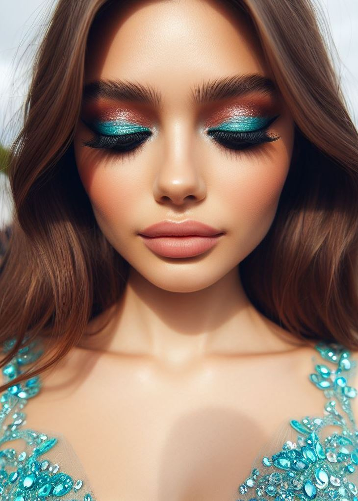 Aquamarine And Brown Eyeshadow: A Surprisingly Easy Smokey Eye | Pocoko Feeling adventurous? Try an aquamarine halo eye with a smoky brown outer corner. Itβs like a sunset over the ocean! π