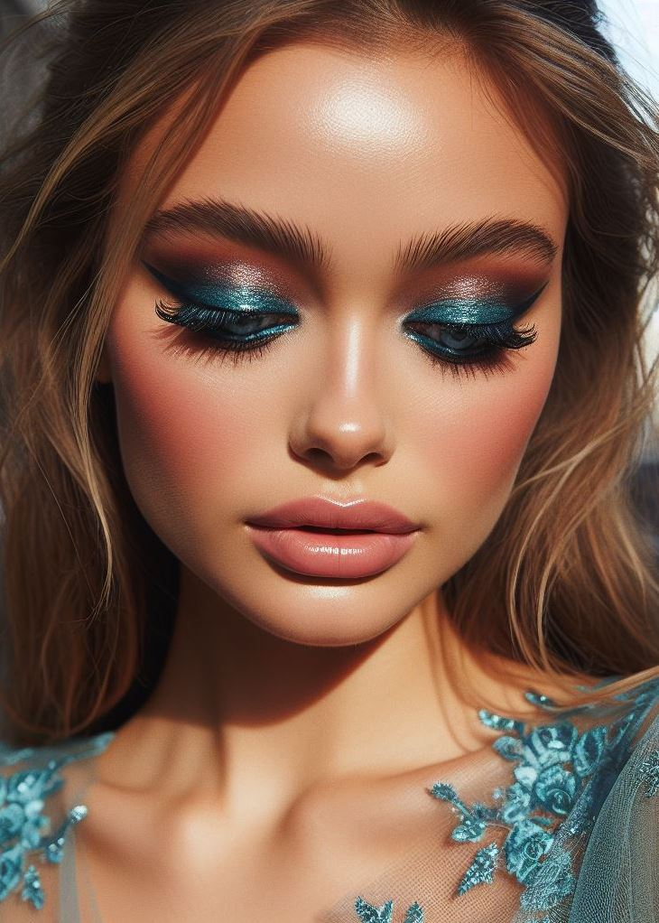Aquamarine And Brown Eyeshadow: A Surprisingly Easy Smokey Eye | Pocoko Aquamarine liner paired with warm terracotta shades β because lifeβs too short for boring eyeshadow! ππ¨