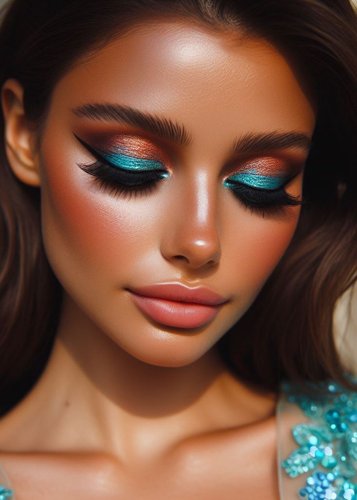 Aquamarine And Brown Eyeshadow: A Surprisingly Easy Smokey Eye | Pocoko Blend aquamarine and hazelnut for a dreamy sunset effect. Your eyes will thank you! ππ