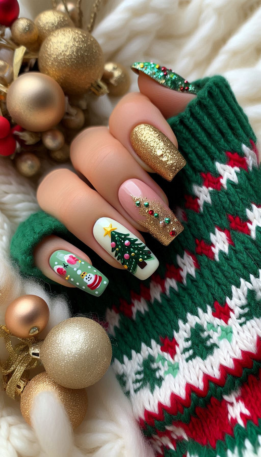 Add some holiday magic to your nails with Christmas tree designs. Perfect for making your manicure merry and bright!