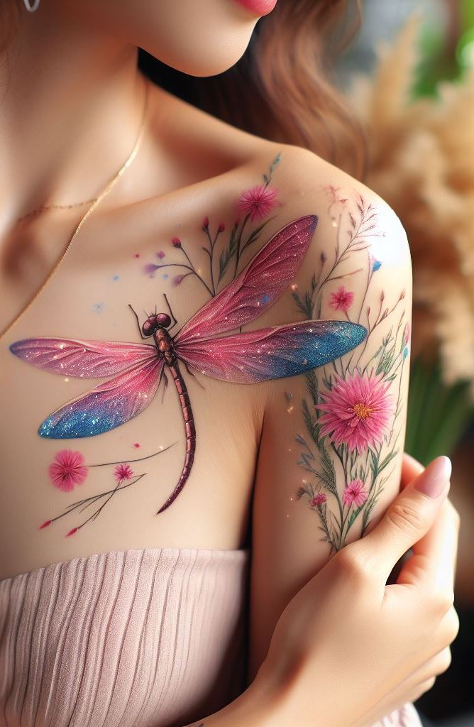 Embrace the beauty of transformation with dragonfly tattoos. Perfect for women who love delicate and meaningful designs!