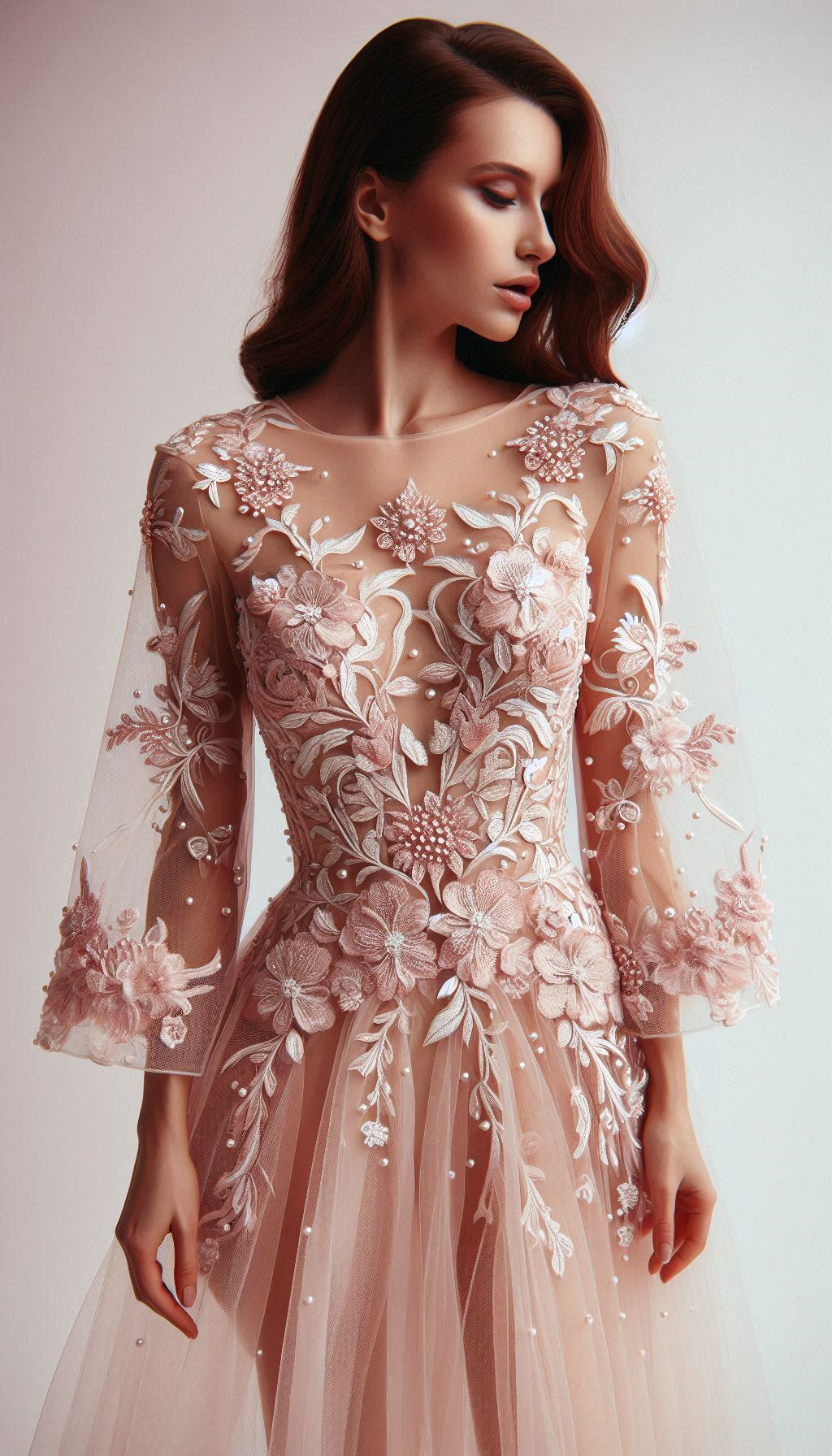 Capture hearts with a dusty pink dress adorned with white embroidery. Feminine, stylish, and perfect for any special occasion!