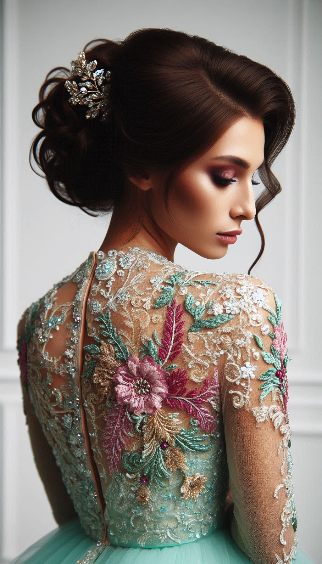 Capture the beauty of nature with a fuchsia and green floral embroidery dress. Bold, vibrant, and utterly charming!