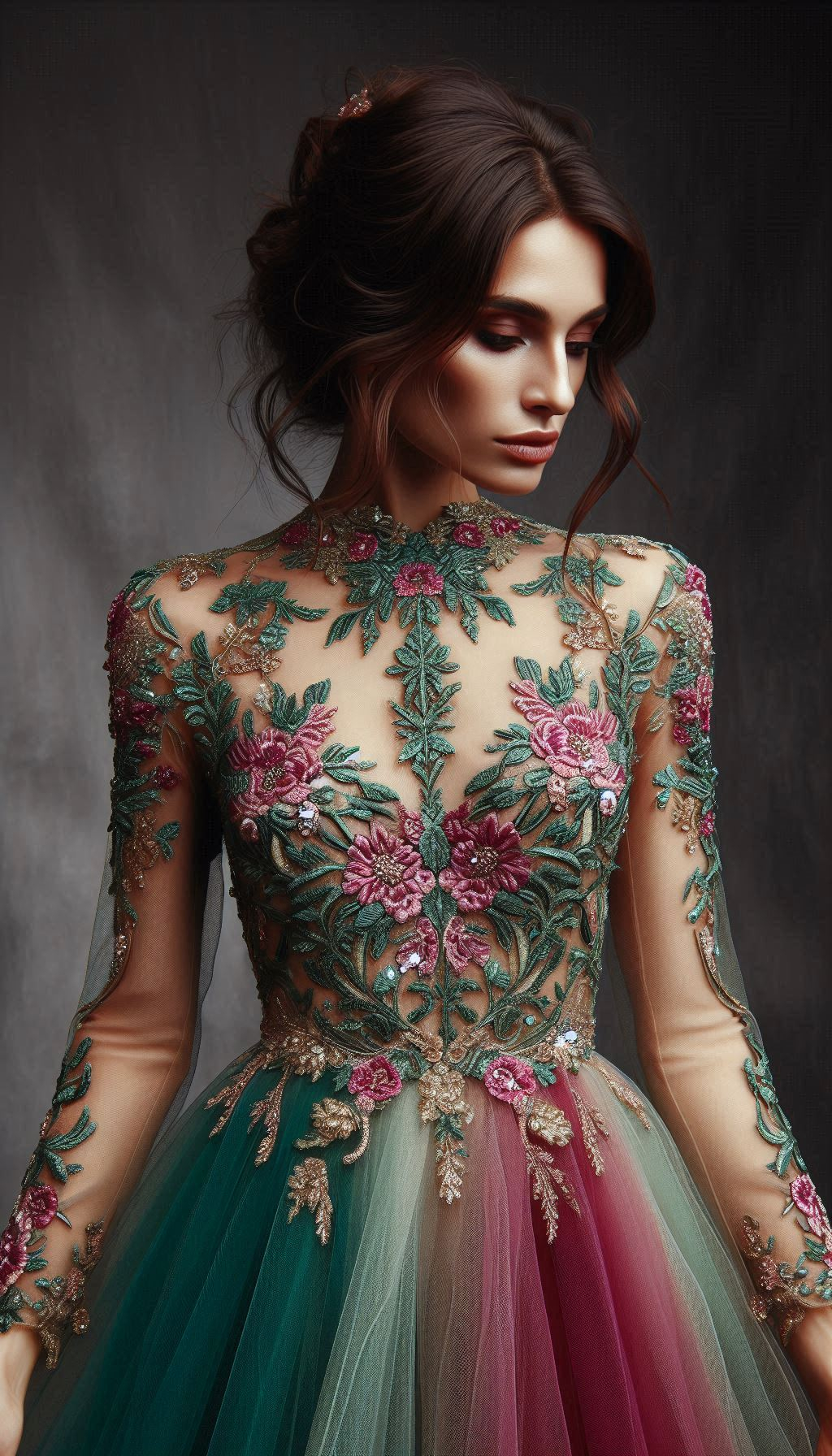 Feel like a floral goddess in a fuchsia dress with green embroidery. Bold, beautiful, and perfect for any occasion!