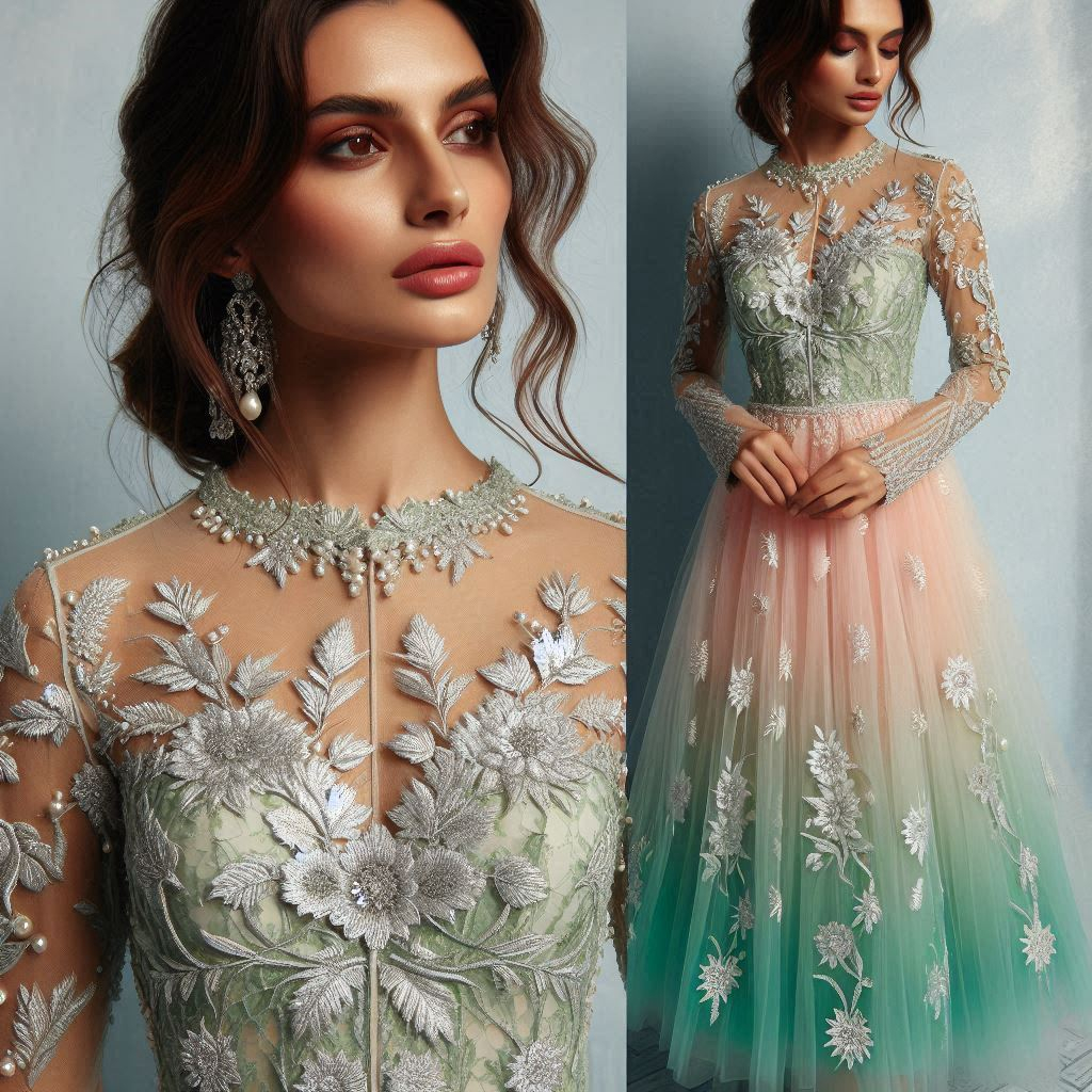 Add a pop of color with mint and pink floral embroidery. Delicate and delightful, perfect for a spring day out!