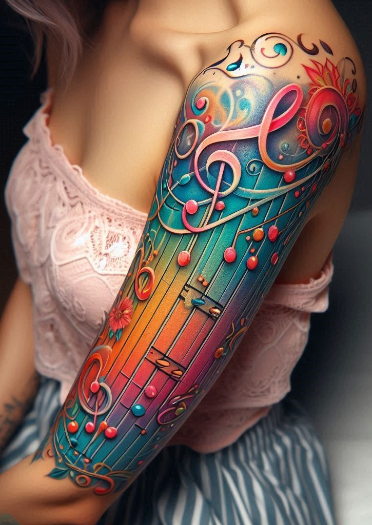 Let the music flow with these beautiful musical notes tattoo ideas. Elegant and symbolic designs for women who love music!