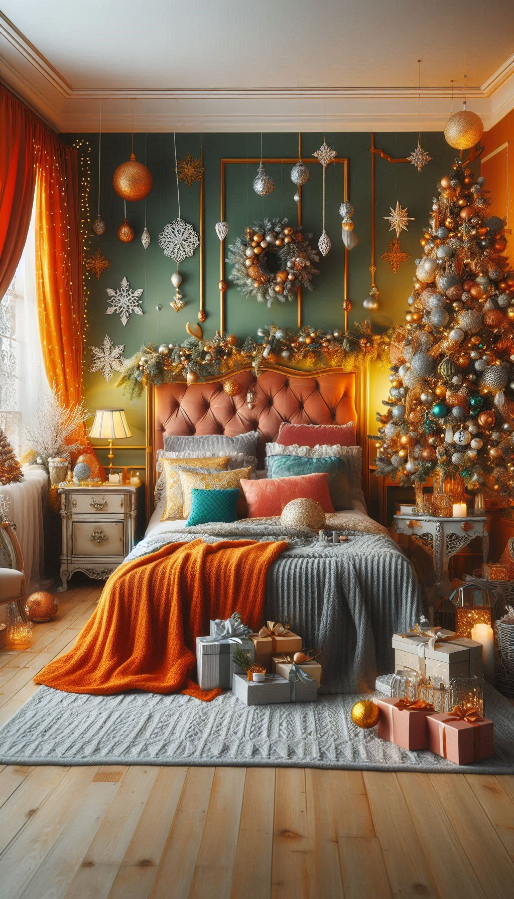 Orange you glad it’s Christmas? Brighten your bedroom with cheerful orange decorations this holiday season!