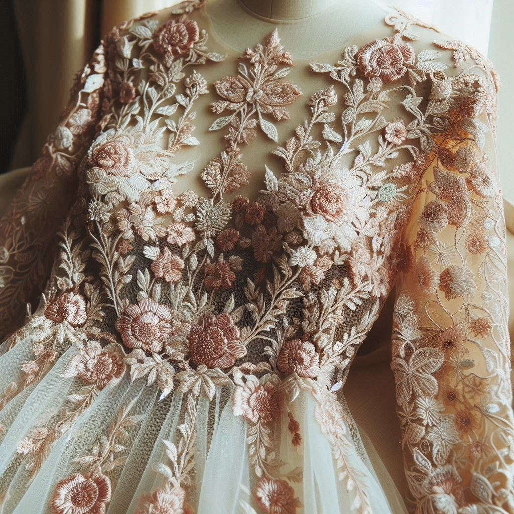 Feel like a princess in a pastel dress with silver and white embroidery. Perfect for adding a touch of elegance to your wardrobe!