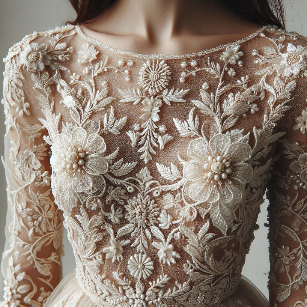 Make a statement with a pastel dress adorned with silver and white embroidery. Elegant, timeless, and effortlessly chic!