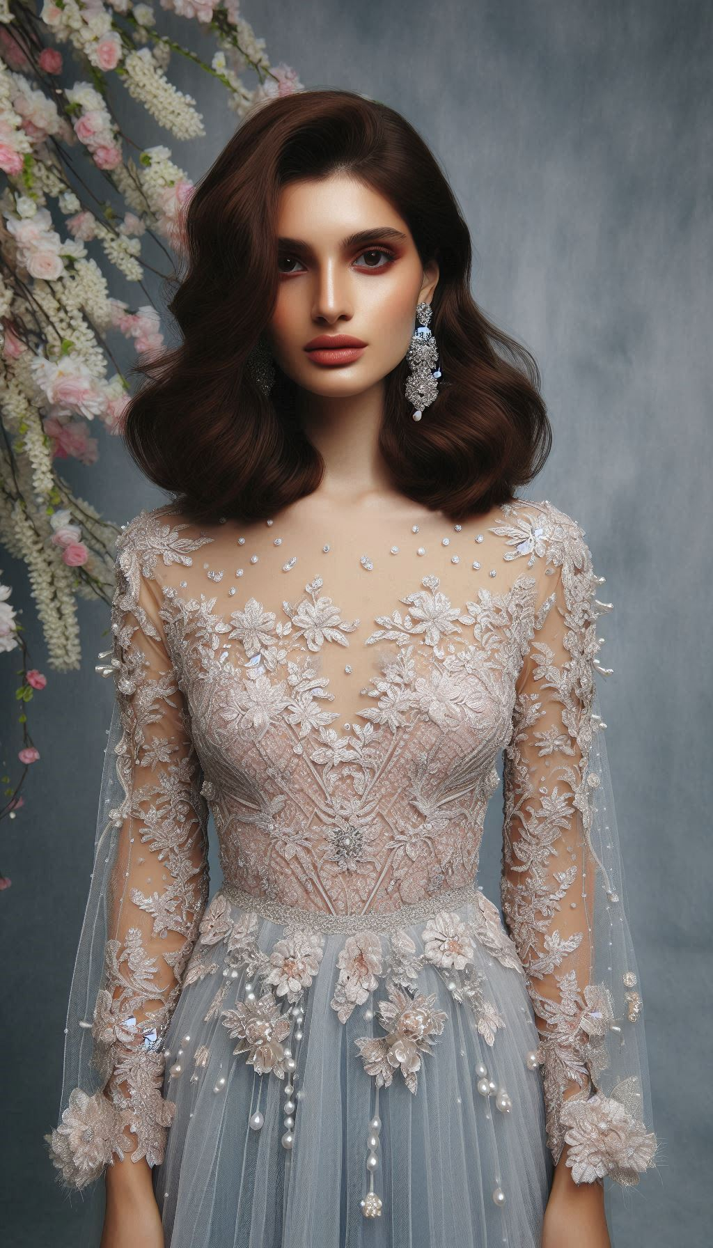 Embrace the beauty of pastels with silver and white embroidery. Fresh, fun, and fabulously feminine!